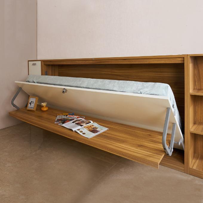 Horizontal Wall Mounted Double Bed with Desk Wall Mount Beds Truww